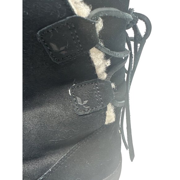 Koolaburra By Ugg Womens Shazi Short Boot Black Suede Leather Boots Size 10 - Picture 6 of 13